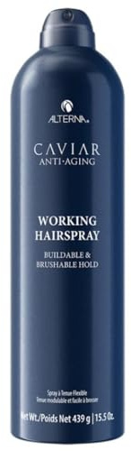 Alterna Caviar Anti-Aging Professional Styling Working Hair Spray | Ultra-dry, Brushable | Helps Control Frizz & Adds Shine | Sulfate Free | Nutmeg