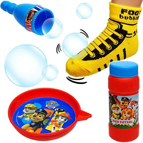 alles-meine.de GmbH Seifenblasenset - mit Socke - große Fußball Seifenblasen - stabil + Fast unkaputtbar - Paw Patrool - Hunde - Seifenblasenspiel mit Nachfüllflasche - Seifenbla..