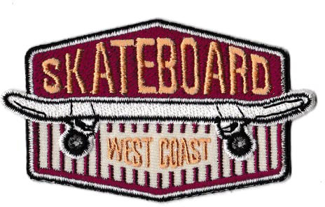 Patche écusson West Coast Skateboard patch skate skater USA brodé logo