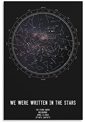 XINGSHANG The Stars Above Co Poster su tela con mappa stellare personalizzata su tela, poster da parete per soggiorno, 40 x 60 cm