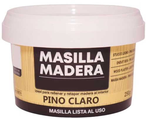 Masilla para madera de relleno y acabados para tapar fisuras, grietas, agujeros en muebles o sillas, uso interior para profesionales, lista para uso inmediato, 250g (Pino Claro)