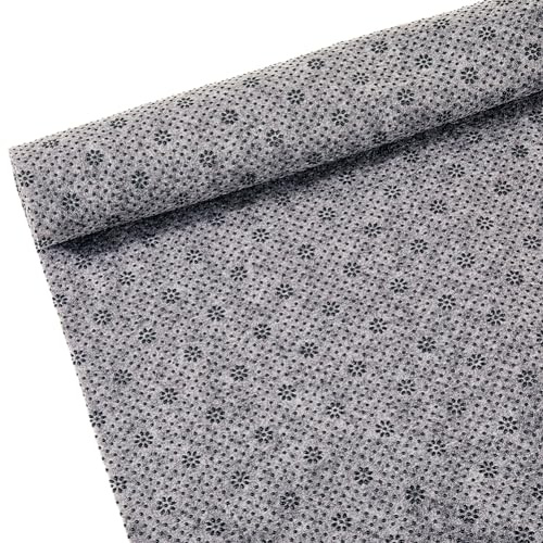 GORGECRAFT 2x2m Tela Antideslizante de Respaldo de Tela 2mm de Grosor Almohadilla Antideslizante Primaria con Patrón de Flor de Ciruelo Tela de Fieltro para Alfombras Alfombra Cojín Aguja Perforadora