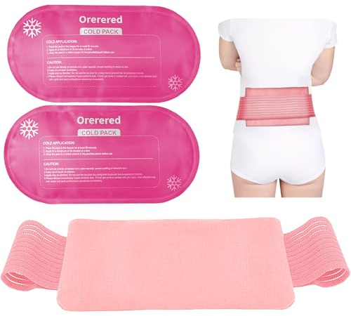 Ice Packs for Injuries Reusable, 3-Piece Set Soft Cold Gel Soft Ice Wrap for Injury, Alleviate Joint and Muscle Pain - Gel Ice Pack Resuable for Back, Elbow, Shoulder(3pcs-Pink)