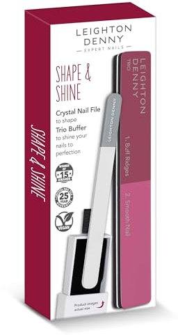 LEIGHTON DENNY Shape & Shine - Small Crystal Nail File & 3-in-1 Nail Buffer - Vegan