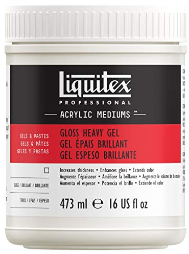 Liquitex 5121 Professional glänzendes schweres Gel Medium für Acrylfarben, erhöht den Oberflächenwiderstand für eine Ölfarben Konsistenz - 473ml Topf
