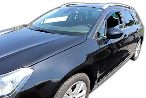 J&J AUTOMOTIVE Heko Déflecteurs d'air et de Vent pour Citroen C5 4/5P. Berline 2008-2017, Lot de 2pcs, Teintés, Avant et Arrière, Aérodynamique