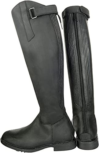 HKM Unisex Flex Country Ancho Corto/están Botas de Montar Negro 43