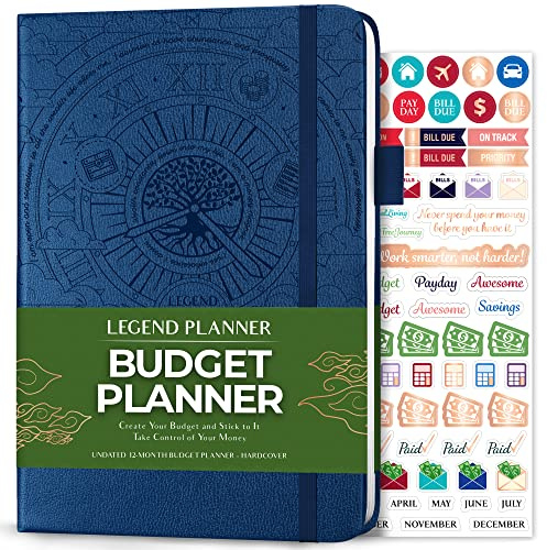 Legend Budget Planner – Financial Organizer Book. Money Account & Expense Tracker Notebook Journal for Household Monthly Budgeting (Mystic Blue)
