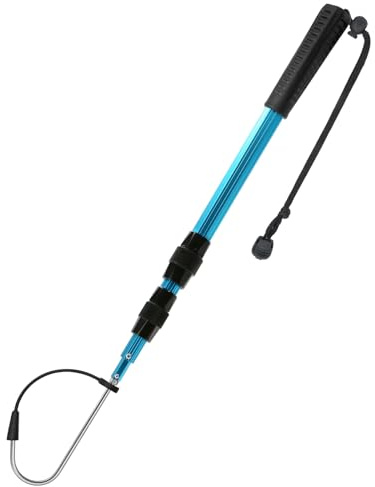 SANLIKE Gaff da Pesca Retrattile in Lega di Alluminio, Pesca Gaff Gancio per Pesca Telescopica, Pinza da Pesca, Gancio Affilato, Attrezzatura da Pesca Hook Tackle con Impugnatura Morbida, Blu