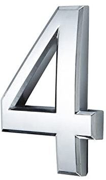 3in 3D Mailbox Numbers house numbers Adhesive door number Waterproof Address Numbers front door number Stickers for House Mailbox home address numerals (silvery 4)