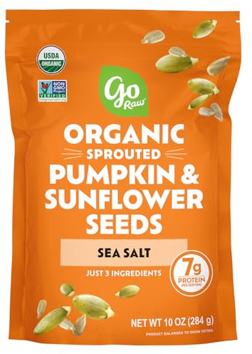 Go Raw Organic Sprouted Pumpkin & Sunflower Seeds, 10 oz, Sea Salted, Keto, Kosher, Superfood