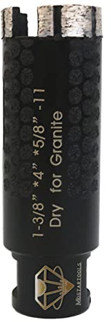 MOSTARTOOLS 1 3/8 Inch Dry Diamond Core Drill Bit with 5/8 in.- 11 in. Thread for Granite Marble Quartz Masonry Hole Saw