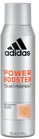 adidas, Déodorant Power Booster, Protection 72H, Parfum composé de notes de fruits frais, d'&pices et de menthe poivrée, Testée dermatologiquement, Vegan, Sans alcool, 150 ML