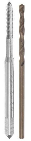 sourcing map Macho y brocas Juegos, M2 x 0.4 H2 Recto Flauta Máquina Rosca Fresado Macho, 1,5mm M35 Cobalto Alta Velocidad Acero (HSS-CO) Helicoidal brocas