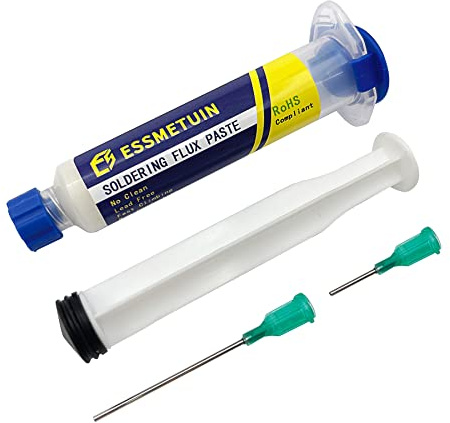Essmetuin No Clean Soldering Flux Paste, Soldering Flux For Copper Pipe Brazing, Tin soldering, Solder Flux For SMD, SMT, Handwork, Phone, Home Appliance and Meters Repairing, 10cc/Bottle