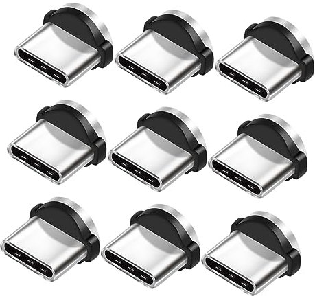 HOMSFOU 9 Stück Ladekabel Magnetkopf Magnetisches Ladekabel Magnetisches Ladegerät USB C Magnetischer Adapter USB-Ladegeräte Mini-Magnetadapter Magnetischer