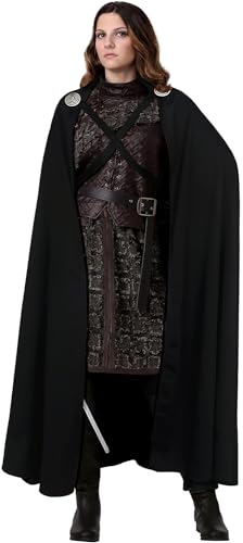 keland Mittelalter Umhang Cape für Halloween Cosplay mit Wikinger Broschen (Z-Schwarz)