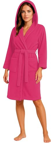 kraftd Unisex Robes 100% Cotton Terry Towelling Hooded Bathrobe Dressing Gowns Spa Hotel Bath Robe with Pockets & Belt for Men & Women