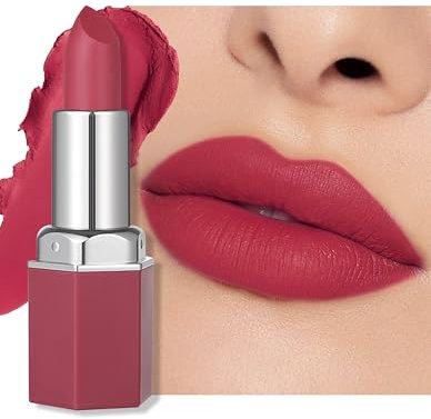 Erinde Matt Lippenstift Wasserfest, Rot Lipstick Long Lasting, 24 Stunden Halt, Permanent Feuchtigkeitsspendend, Hochpigmentierter Rimmel Lippen Stift