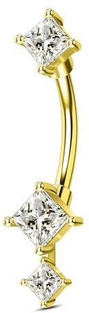 Agrewd Minimalist Rook Eyebrow Piercing Jewellery Gold 16G Belly Button Bar Stainless Steel 8mm Curved Barbell