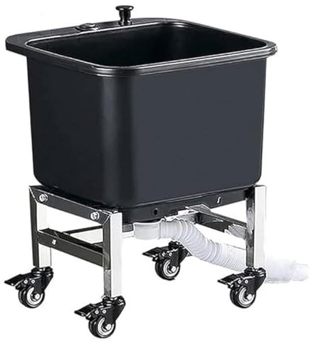 Lavandino for mocio mobile, lavandino indipendente, lavello di servizio rimovibile, vasca for lavanderia su ruote for cucina, ristorante, attività commerciale, garage.(W 15.7/40cm)