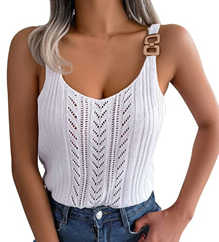 Débardeur spaghetti pour femme - Sexy sans manches - Débardeur basique - Haut court à bretelles spaghetti - Haut court en dentelle - Cami - Haut de sport - Chemisier pour fille et femme - Tricot