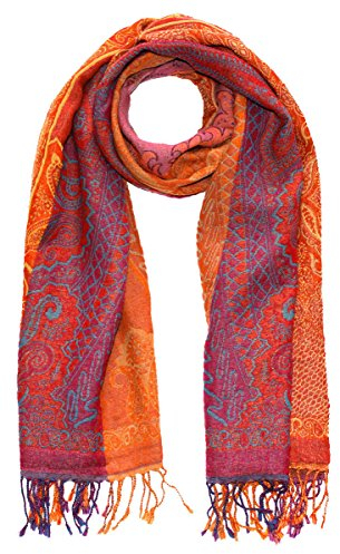 Lorenzo Cana - Herren Schal Schaltuch aus weicher Wolle Paisley Muster bunt mehrfarbig 70 cm x 190 cm Wollschal Wolltuch Männerschal 7819611