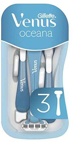 Gillette Venus Oceana Women's Disposable Razor, 3 Women's Razors with Comfort Blades, Razor with Shaving Gel Cushion for Skin Protection
