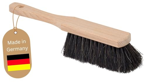 Novaliv ROSSHAAR Handfeger Auto Besen weiche Borsten - Handbesen Rosshaar Handfeger Klein Besenbürste - Schneebesen Auto Rosshaarbesen Naturborsten Hand Brush Autohandfeger Weich Handkehrbesen