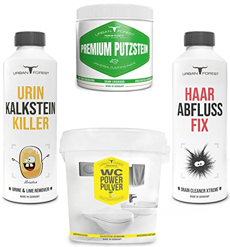 SPARSET WC Reiniger + Premium Putzstein + Abflussreiniger + Urinsteinentferner extra stark von URBAN FOREST