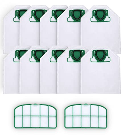 10 bolsa aspiradora vorwerk VK200 con 2 filtros HEPA, adecuadas para filtros Vorwerk Kobold VK200 FP200, aptas para alérgicos