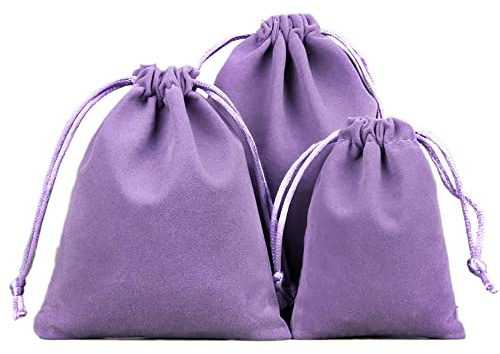 6 Stück Samtbeutel Schmuckbeutel,Kleine Stoff Beutel mit Kordelzug,Samt Säckchen Geschenkbeutel Stoffsäckchen zum Befüllen für Schmuck Hochzeit Weihnachten Geburtstag Party Geschenk,5x7cm Helles Lila