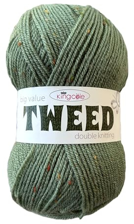 King Cole Big Value Tweed DK Yarn - 100g Ball - Premium Acrylic Wool for Knitting & Crochet - Double Knit (3026 Dill)
