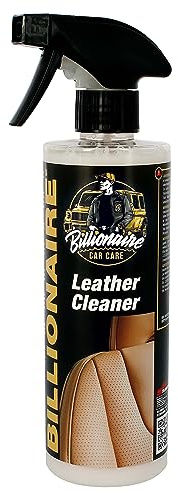 S SUMEX Billionaire Leather Cleaner Limpiador de Asientos de Cuero y Piel Limpia Tapicerías Mantiene el Brillo Natural del Cuero con Pistola de Espuma Aroma a Coche Nuevo 500ml