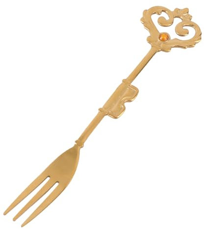 HOMSFOU 1Stk Fruchtgabel Verkostungsgabeln langlebige Home- Bargerät cutter messer schneidewerkzeug kreative Dessertgabel aus Edelstahl Krone Kaffeelöffel Rostfreier Stahl