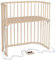 babybay Boxspring Beistellbett aus massivem Buchenholz/kompakt & verwandelbar/Kinderbett Höhe stufenlos verstellbar & umweltfreundlich/mitwachsendes Babybett (beige lackiert)