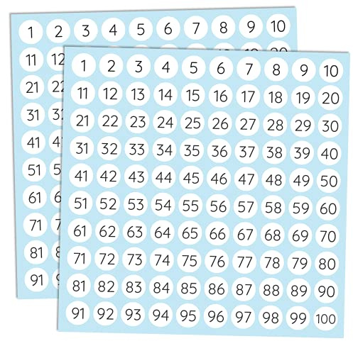 75 Feuilles, 1-100 Chiffre Autocollant, Etiquette Numérotée Numero Adhesif