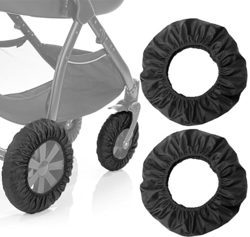 Copricerchi per passeggino – Riduzione del rumore e antigraffio, accessori per ruote del carrello, 2 pezzi (S)