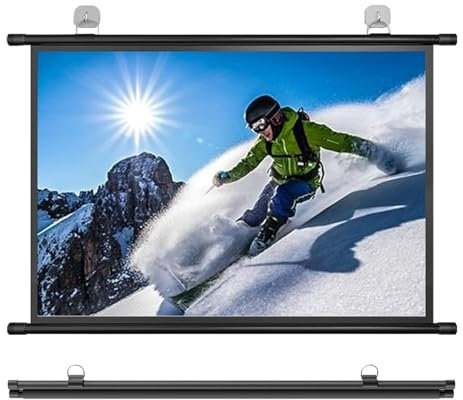 Wall-mounted Projector Screen Manual Pull Down Projection Screen Portable Fold-Out Roll-Up Mobile Movie Screen, Home Theater/Cinema /Presentation Platform Screen,30 , 40 , 50 , 60 , 72(4:3,40)