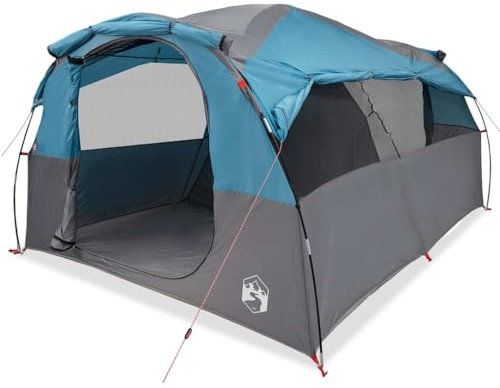 vidaXL Tunnel-Familienzelt 6 Personen Blau Wasserdicht, Campingzelt, Gartenzelt, wasserdichtes Zelt, Zelt, leichtes Zelt, Wanderzelt, tragbares Zelt