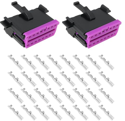 The Lord of the Tools 2 conectores OBD 2 de 16 pines de repuesto 8D0972695 compatible con VW compatible con Audi compatible con vehículos Skoda OBD 2 kit de reparación