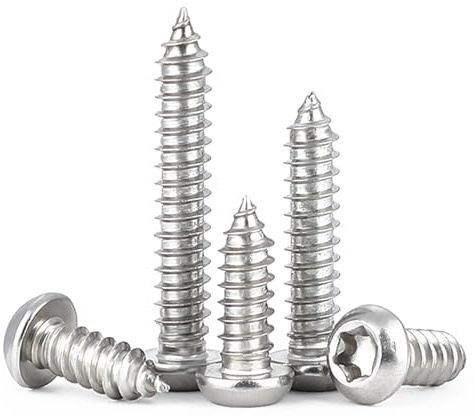 BACSHBY 50 Pièces Vis Autotaraudeuses M4x12mm, Vis Torx à Tête Cylindrique, Vis Autoperceuses à Tête Ronde en Acier Inoxydable