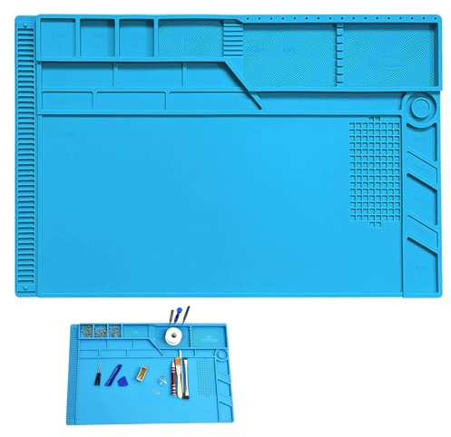 Tapis de Soudure, 55 x 35 cm Tapis de Soudure Magnétique en Silicone, Tapis de Réparation Magnétique Multifonction, Tapis D'Établi avec Isolation Thermique pour Soudure et Électronique