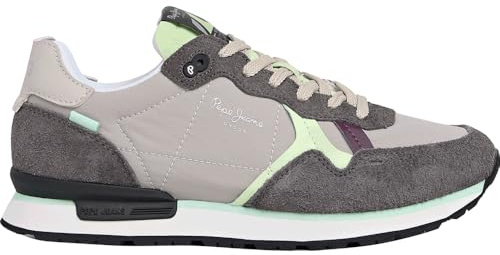 Pepe Jeans Tenis Brit Air W para Mujer, Gris Humo Gris, 7 UK