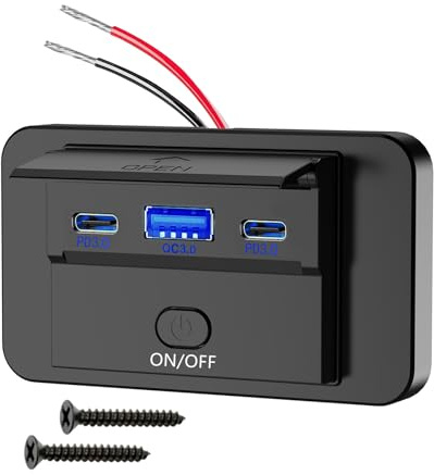 Presa di corrente USB compatta con ricarica rapida dispositivo multiplo auto carica facile installazione ABS per camper e autobus Hub USB portatile