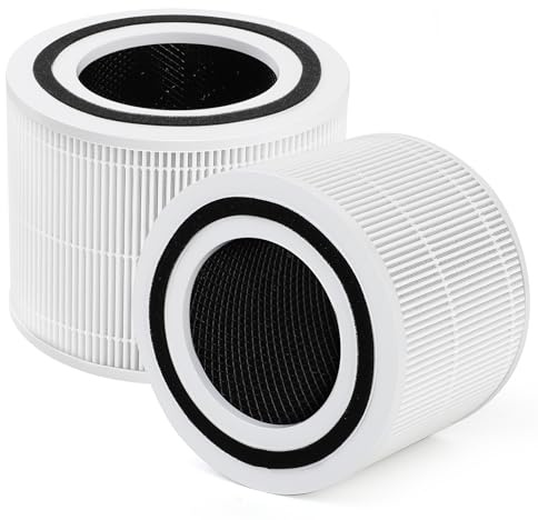 2 Stück Ersatzfilter für LEVOIT Core 300|Core 300S Luftreiniger,3-in-1 H13 HEPA Filter&Hocheffizienter Aktivkohlefilter&Vorfilter,Ersatz Core 300-RF Filter,Weiß [Energieklasse A]