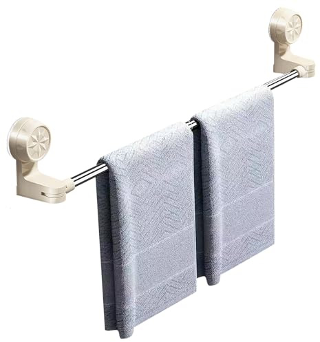 Doiyislem Suction Towel Racks for Bathroom - No Drilling Bath Glass Storage Rod Hanger | Space Saving Bathroom Accessories for Boat Bedroom Home Bathtub Dormitory Door Locker Room Apartment Poolside