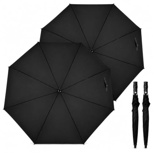 Weewooday 2 Pcs 62/68 Inch Golf Umbrella Windproof Extra Large, Automatic Open, Golf Sports UV Protection Waterproof Windproof for Rain Sun Wedding (62 Inch/157 cm)