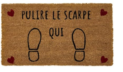 BIANCHERIAWEB Zerbino Entrata Ingresso Casa Antiscivolo Cocco Allegro Pulisci Scarpe
