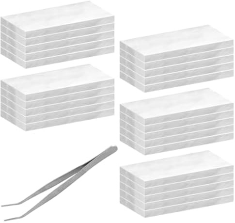 URPIZY Lot de 25 cotons ignifuges en coton avec pince pour foyers de table, 10,7 x 5 cm, ouate de rechange pour cheminées au bioéthanol et au gel